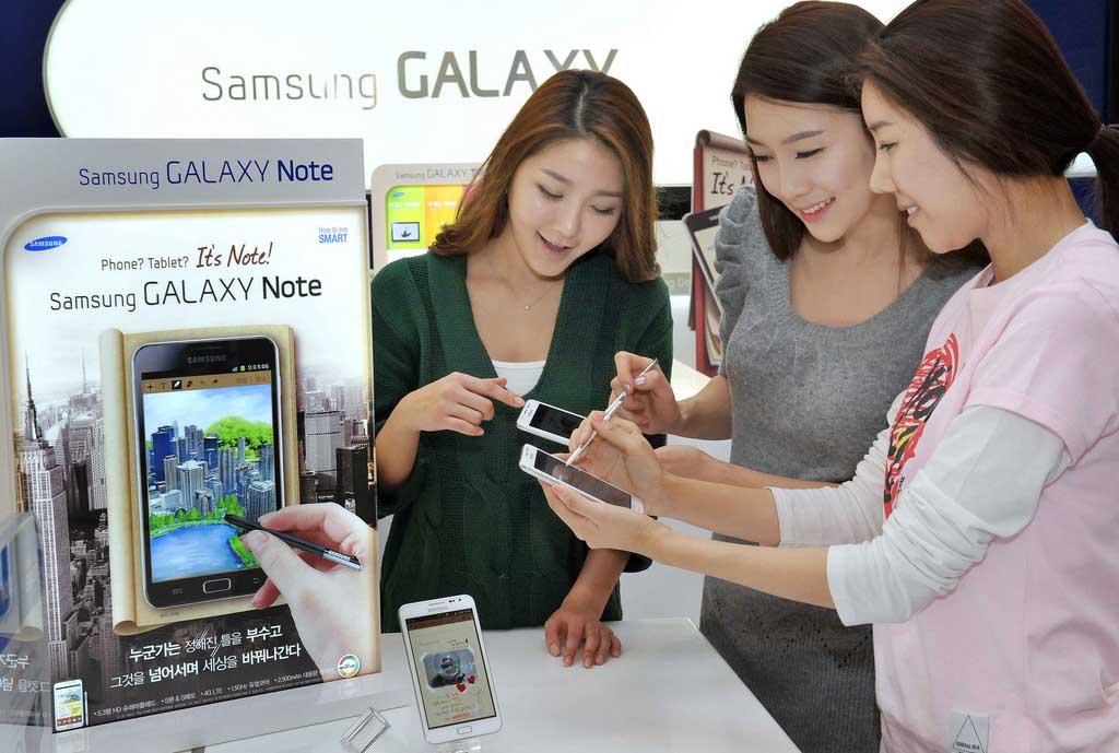 O Samsung Galaxy Note xa está dispoñible en varios países de Europa e Asia